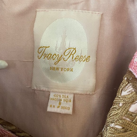 Vintage Tracy Reese Silk Embroidered Dress Suit Set 6/8 - Picture 9 of 10